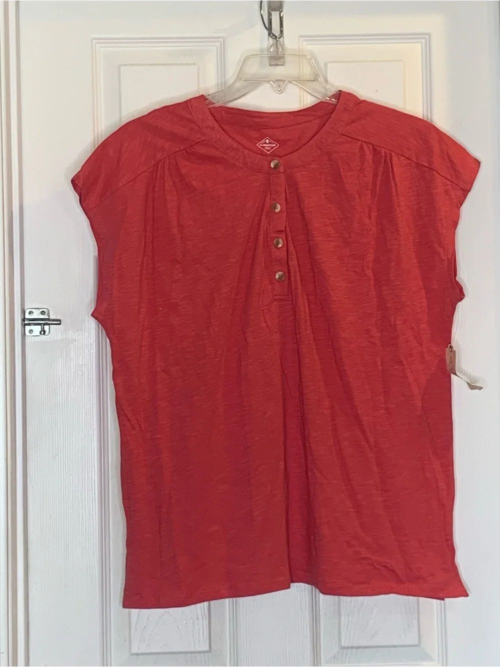 St John’s Bay Vermillion Red Short Sleeve Top Size XL